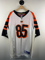Vintage NFL Reebok Cincinnati Bengals Ochocinco Johnson White Football Jersey