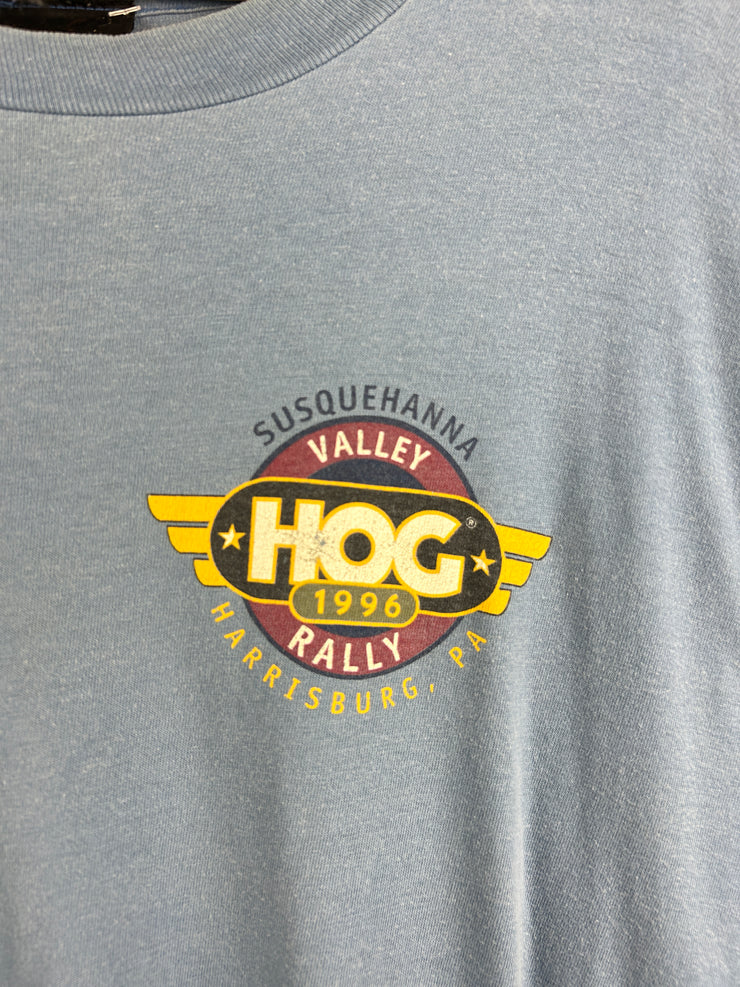 Vintage 90s Harley Davidson Harrisburg Blue Tee
