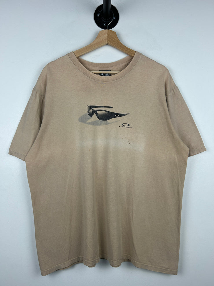 Vintage 90s Oakley Softwear Glasses Beige Tee