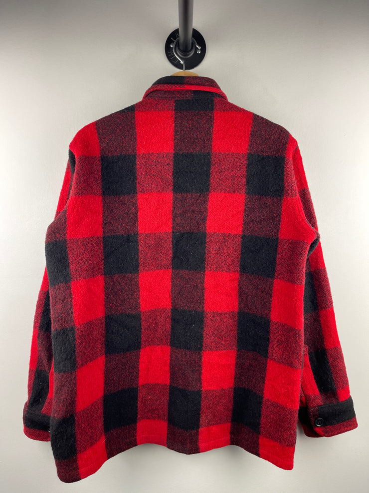 Vintage 70s LL Bean Red Plaid Buffalo Wool Hunting Chore Jacket