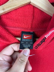 Vintage NBA Nike Chicago Bulls Middle Swoosh Embossed Red Hoodie