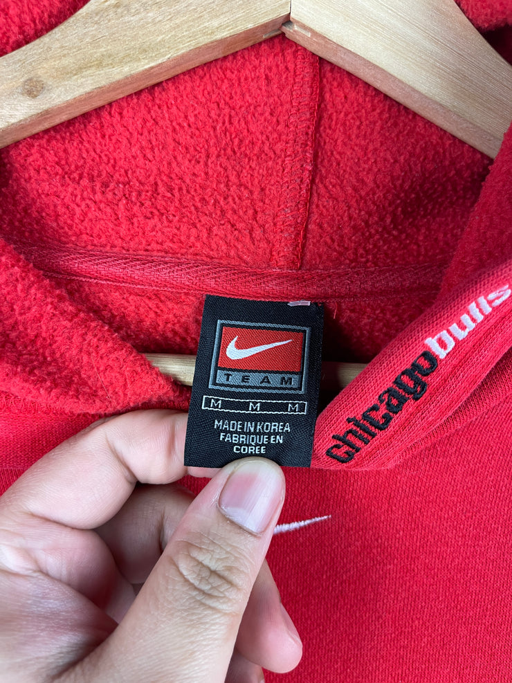 Vintage NBA Nike Chicago Bulls Middle Swoosh Embossed Red Hoodie