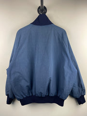 Vintage 90s DeLong West Virginia Navy Varsity Bomber Jacket