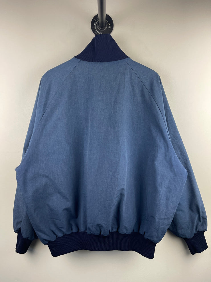 Vintage 90s DeLong West Virginia Navy Varsity Bomber Jacket