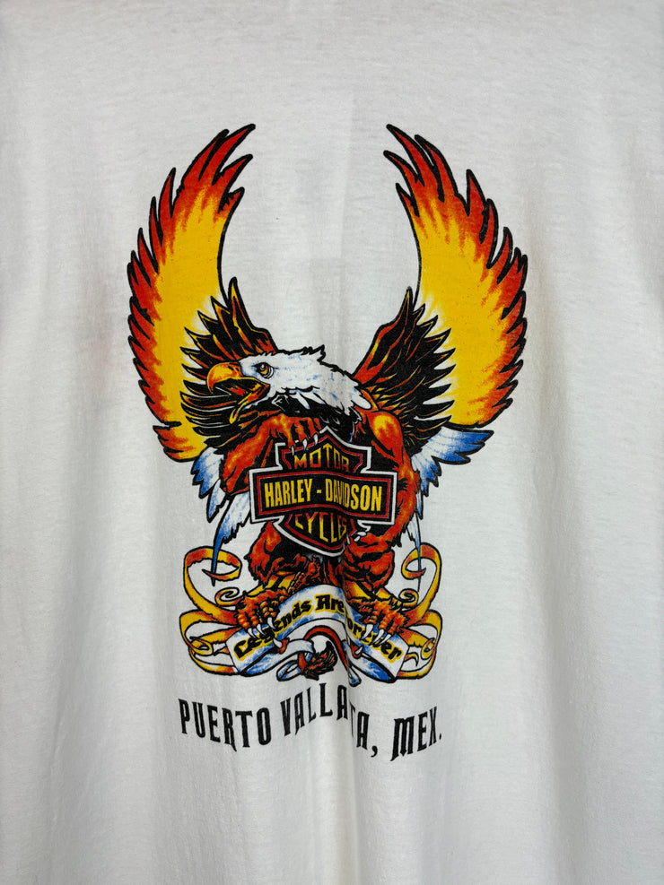 Vintage Harley Davidson Puerto Vallarta White Tee