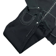 True Religion Contrast Stitch Black Zip Up Hoodie & Sweatpants Set