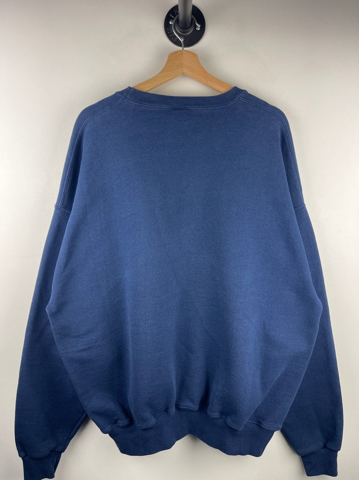 Vintage 90s Russell Athletic Blank Navy Crewneck