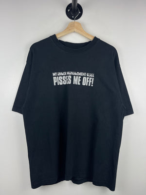 Vintage My Anger Management Class Pisses Me Off Comedy Black Tee