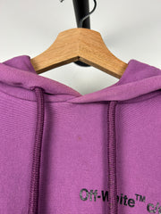 Off White Champion Diagonal Arrows Purple Hoodie