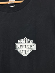 Vintage 90s Harley Davidson Hebrew Black Tee