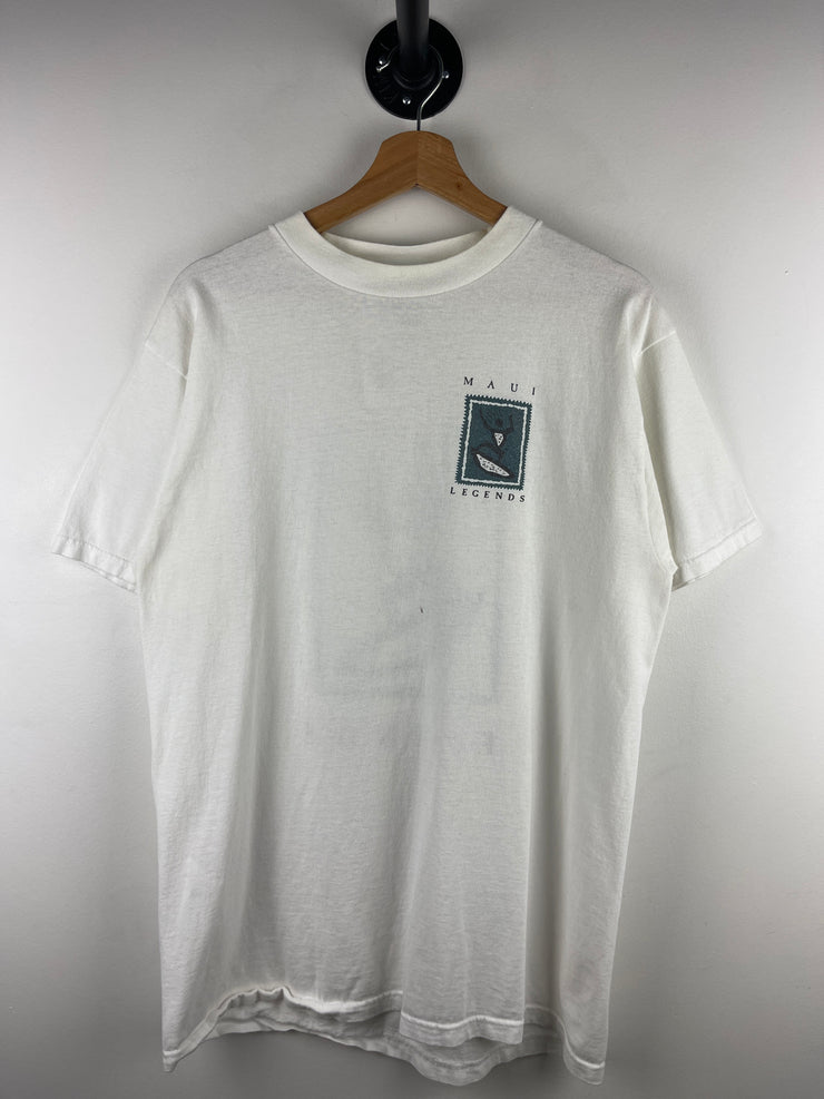 Vintage 90s Maui Legends Surfing White Tee
