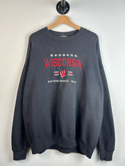 Vintage 90's Lee Sports Wisconsin Badgers Black Crewneck