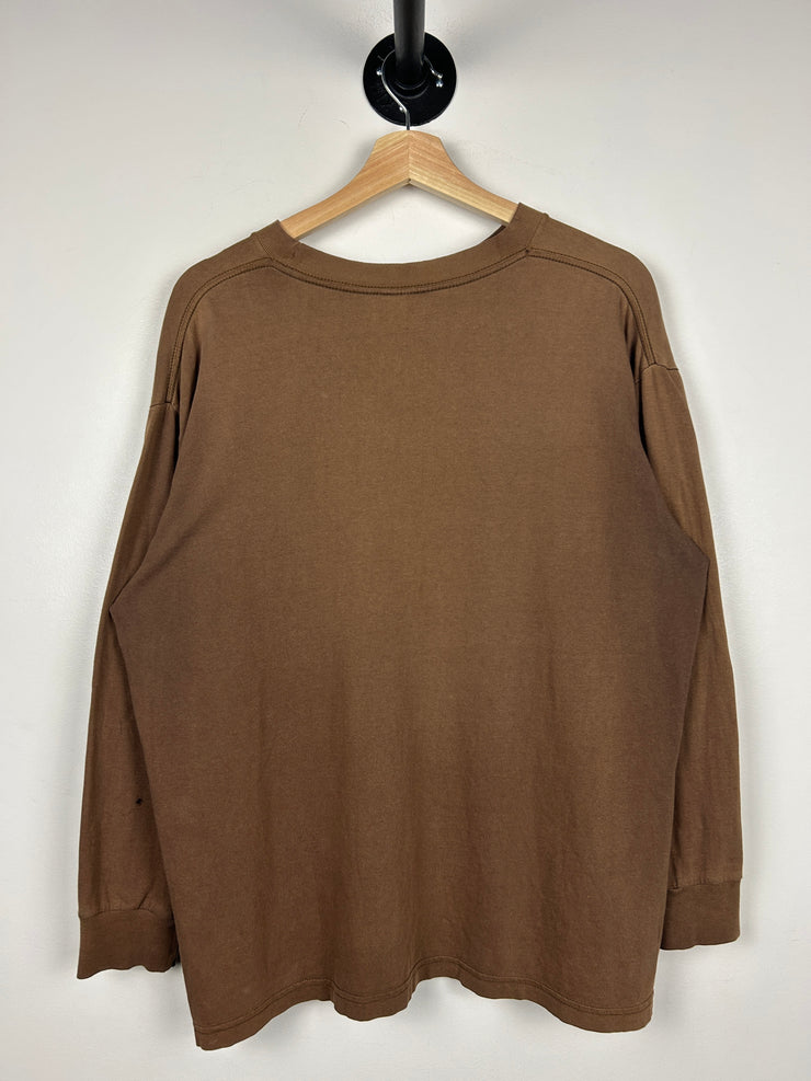 Vintage 90s Stussy Star Brown Long Sleeve