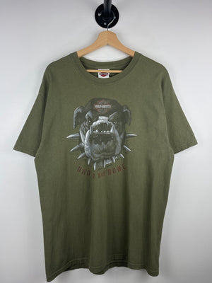 Vintage Harley Davidson Bulldog Wisconsin Green Tee