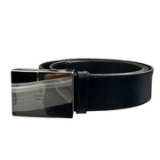 Gucci Plaque Black Leather Belt