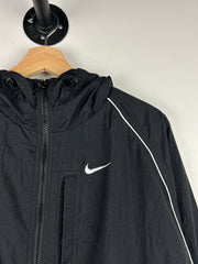 Vintage 90s Nike Mini Swoosh Black Hooded Windbreaker