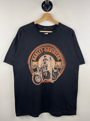 Vintage Harley Davidson Military Sales Overseas Tour Black Tee