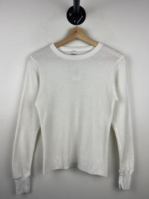 Vintage 80s Morgan Mills White Thermal Long Sleeve