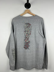 Vintage 2002 Top Heavy Dragons Tribal Grey Long Sleeve