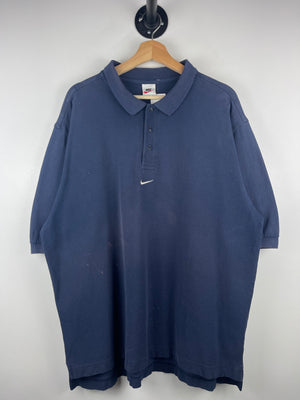 Vintage 90s Nike Middle Swoosh Navy Golf Polo