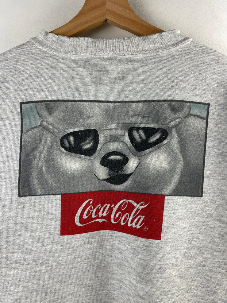 Vintage 90s Coca Cola Polar Bears Grey Crewneck