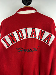 Vintage 90s Cooper Collegiate Indiana Hoosiers Red Wool Leather Varsity Jacket