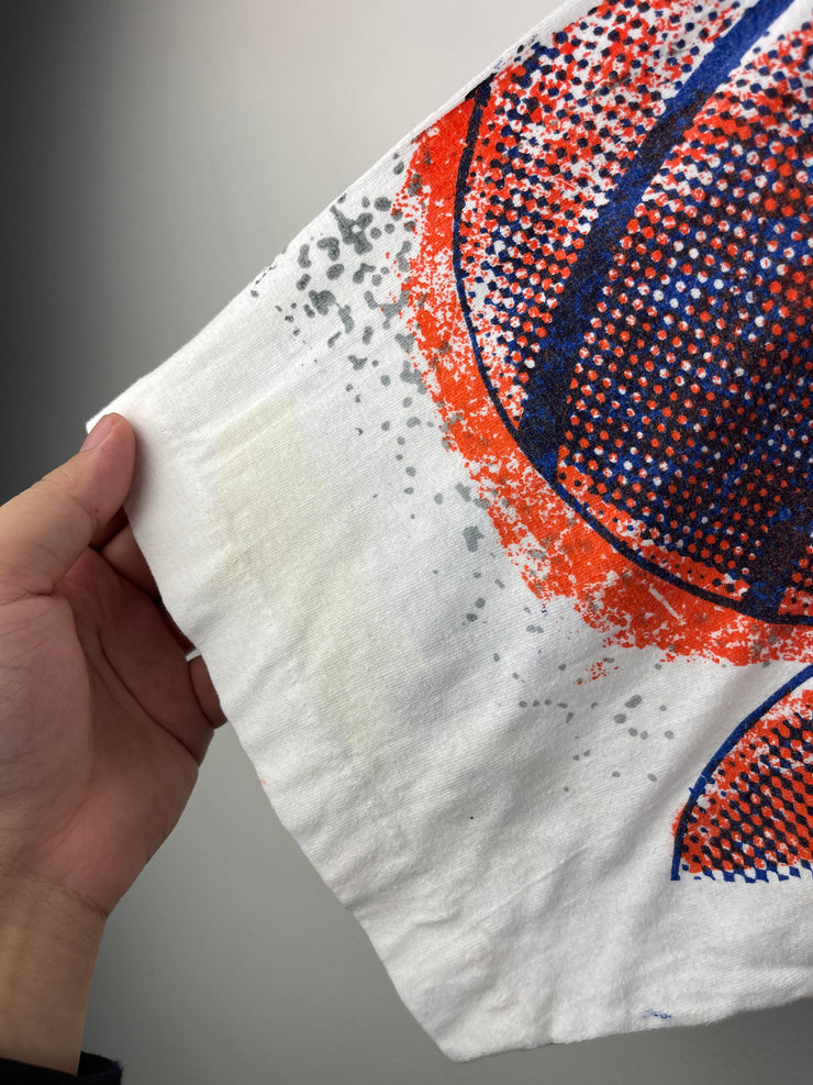 Vintage 90s Duke Blue Devils Basketball All Over Print White Tee