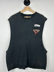 Vintage Harley Davidson Playing Cards Kentucky Black Cut Off Tank Top