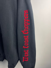 Vintage West Coast Choppers Long Beach Thermal Lined Black & Red Zip Up Hoodie
