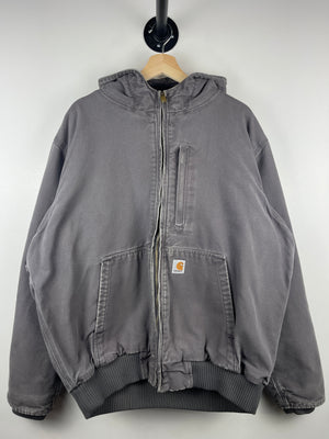 Vintage Carhartt Active Full Swing Gravel Grey Hooded Work Jacket