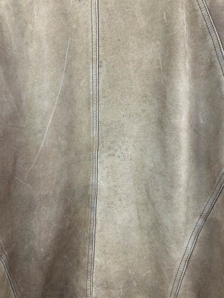 Vintage 90s Outback Faded Brown Leather Bomber Jacket