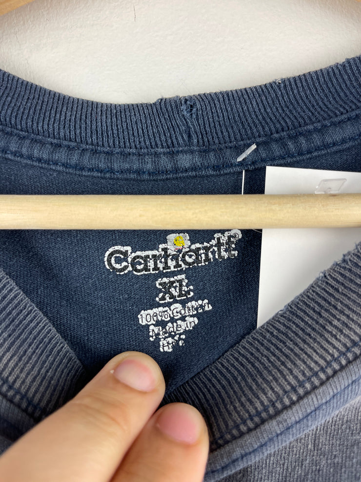 Vintage Carhartt Faded Navy Pocket Tee