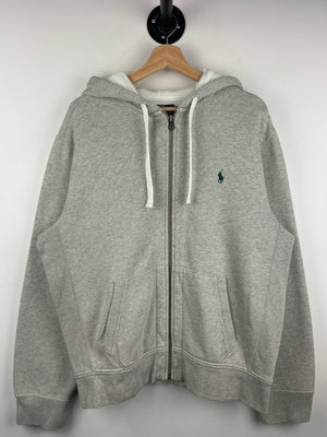 Vintage 90s Polo Ralph Lauren Thermal Lined Grey Zip Up Hoodie