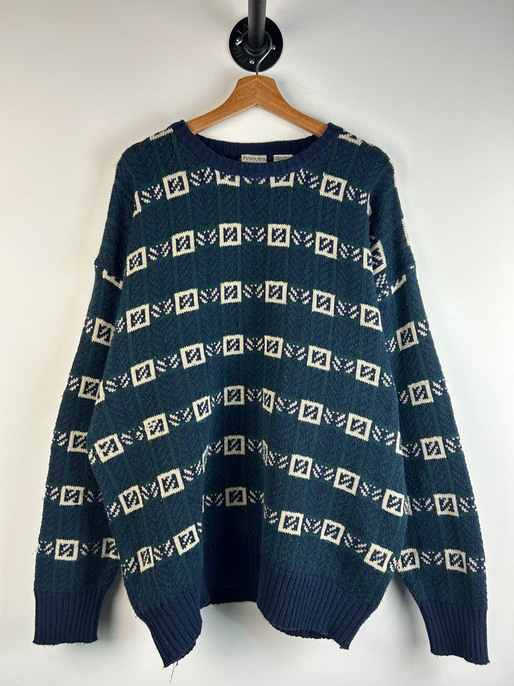 Vintage Y2K Bugle Boy Navy Knit Sweater