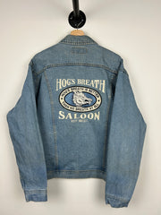 Vintage 90s Lee Hog's Breath Saloon Key West Blue Denim Jacket