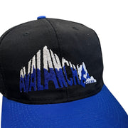 Vintage 90s Avalanche Hockey Black & Blue Snapback Hat