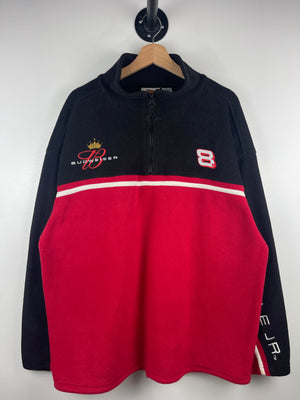 Vintage Nascar Dale Jr Bud Black & Red Quarter Zip Fleece Sweater