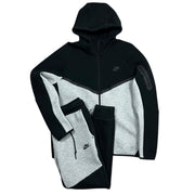 Nike Tech Fleece Black & Grey Zip Up Hoodie & Sweatpants Set
