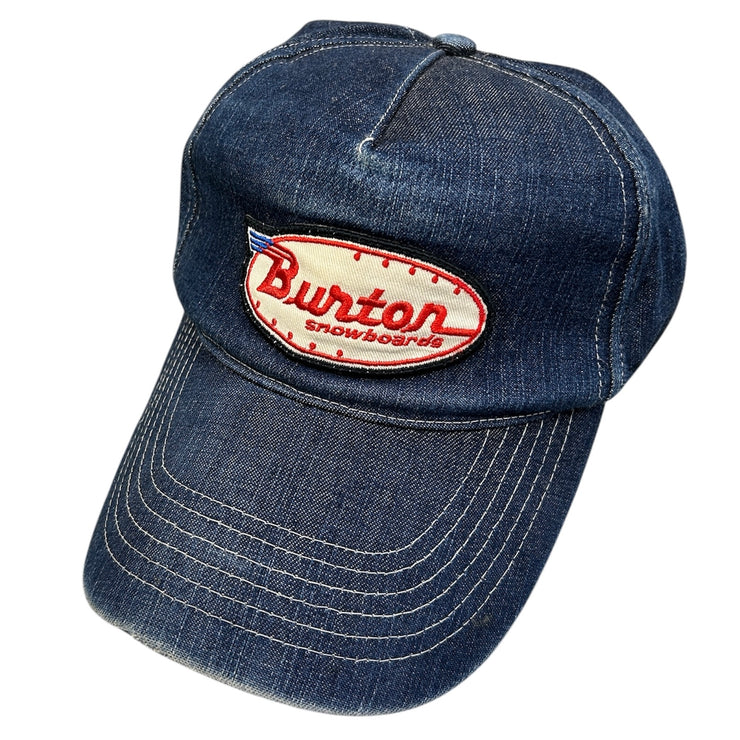 Vintage Burton Snowboads Denim Blue Snapback Hat