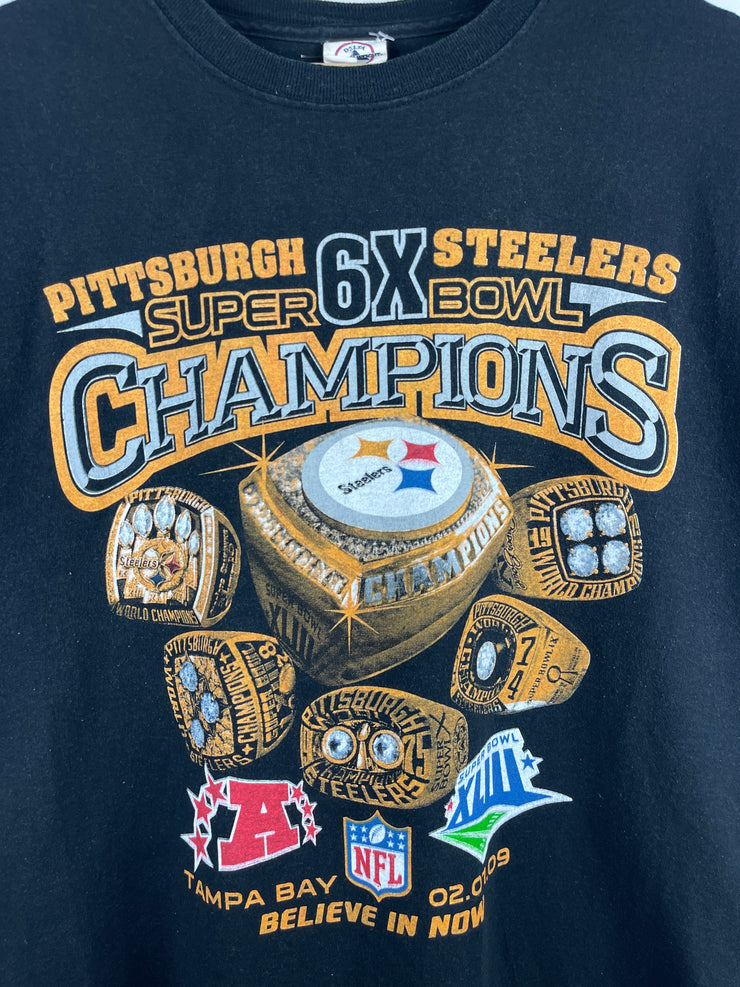 Vintage NFL Pittsburgh Steelers Rings Grey Tee