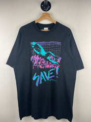Vintage 90s Volleyball Save! Black Tee