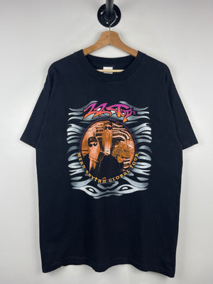 Vintage 90s ZZ Top Mean Rhythm Global Tour Black Tee
