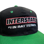 Vintage 90s Nascar Interstate Batteries Black Snapback Hat