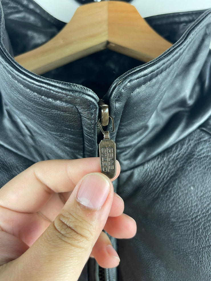 Vintage 90s Pelle Studio Black Leather Bomber Jacket