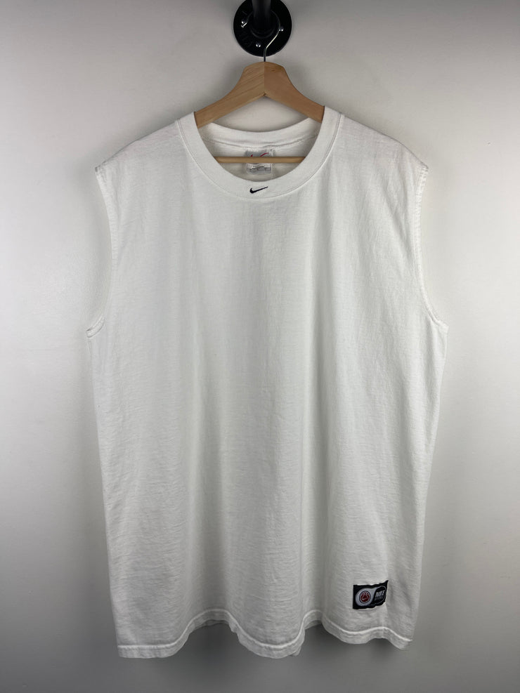 Vintage 90s Nike Middle Swoosh White Tank Top