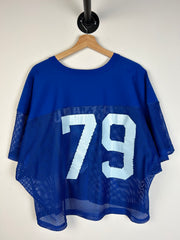 Vintage 90's Russell Zeeland Cropped Mesh Blue Football Jersey