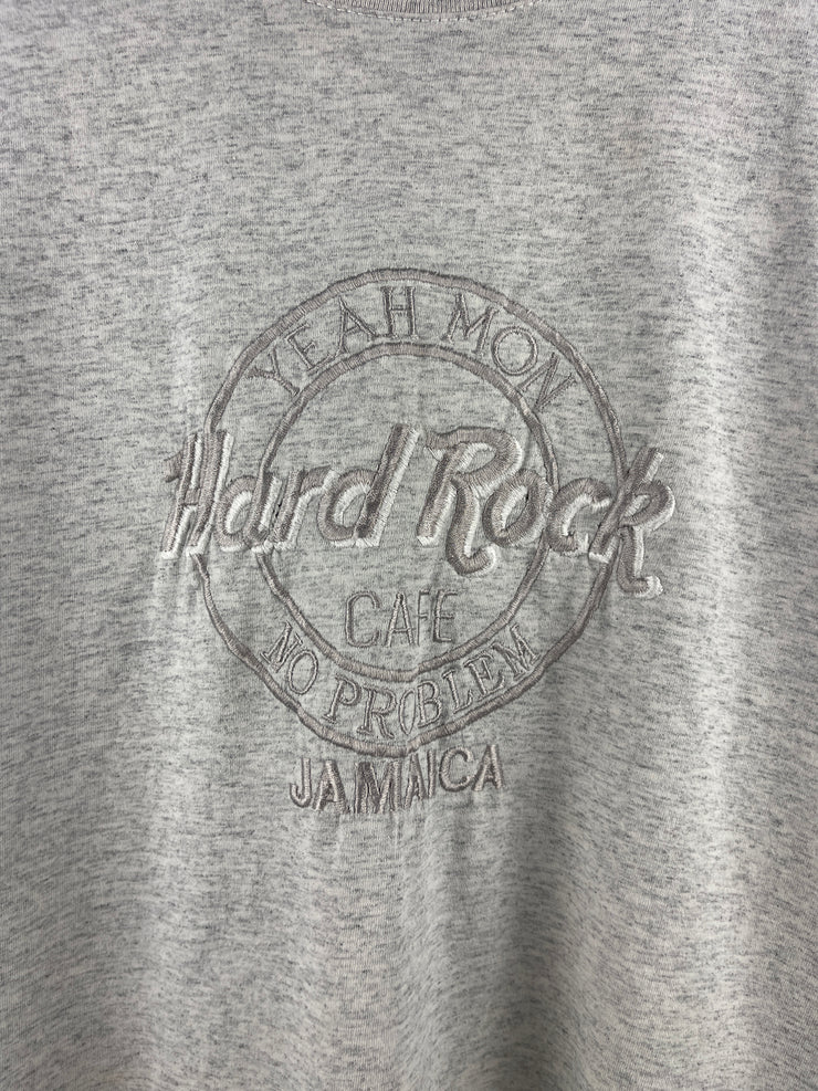 Vintage 90s Hard Rock Café Jamaica Embroidered Grey Tee