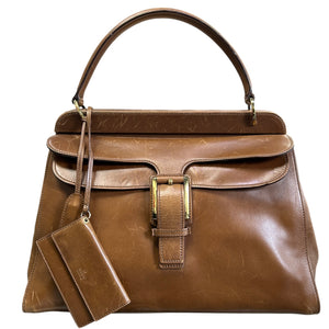 Gucci Tom Ford Top Handle Brown Leather Bag