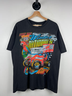 Vintage 2001 Dirt Racing Winter Nationals Faded Black Tee