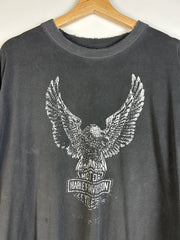 Vintage 90's Harley Davidson Eagle Faded Black Tee